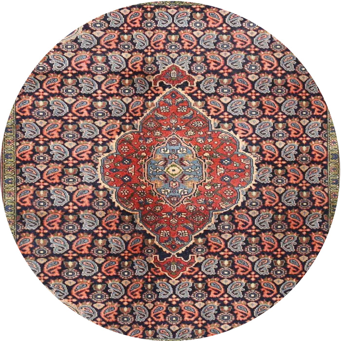Round Traditional Camel Brown Persian Rug, tr4569