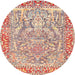Round Traditional Brown Persian Rug, tr4570