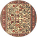 Round Traditional Dark Sienna Brown Persian Rug, tr4571