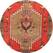 Round Traditional Red Persian Rug, tr4575