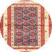 Round Traditional Brown Persian Rug, tr4576