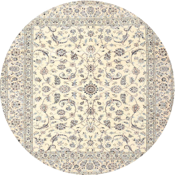 Round Traditional Peach Beige Persian Rug, tr4578