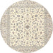 Round Traditional Peach Beige Persian Rug, tr4578