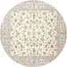 Round Traditional Blanched Almond Beige Persian Rug, tr4580