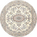 Round Traditional Blanched Almond Beige Persian Rug, tr4582