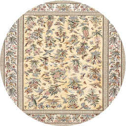Square Machine Washable Traditional Dark Almond Brown Rug, wshtr4583