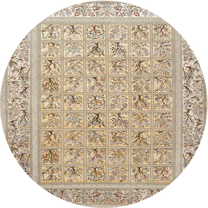 Round Traditional Dark Almond Brown Animal Rug, tr4586