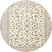 Round Traditional Rosy Brown Pink Persian Rug, tr4589