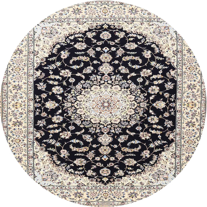 Round Traditional Gold Medallion Rug, tr4591