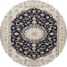 Round Traditional Gold Medallion Rug, tr4591