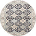 Round Traditional Champagne Beige Persian Rug, tr4592