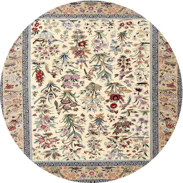 Round Traditional Brown Persian Rug, tr4594