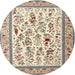Round Traditional Brown Persian Rug, tr4594