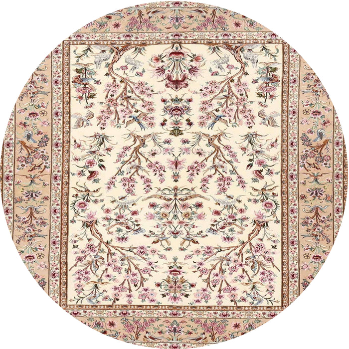 Square Machine Washable Traditional Orange Salmon Pink Rug, wshtr4595