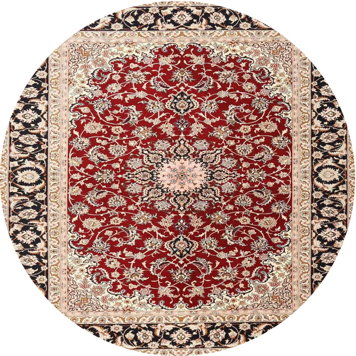 Round Traditional Brown Red Persian Rug, tr4596