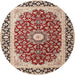 Round Traditional Brown Red Persian Rug, tr4596
