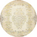 Round Traditional Golden Blonde Gold Persian Rug, tr459