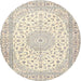 Round Traditional Rosy Brown Pink Medallion Rug, tr4600