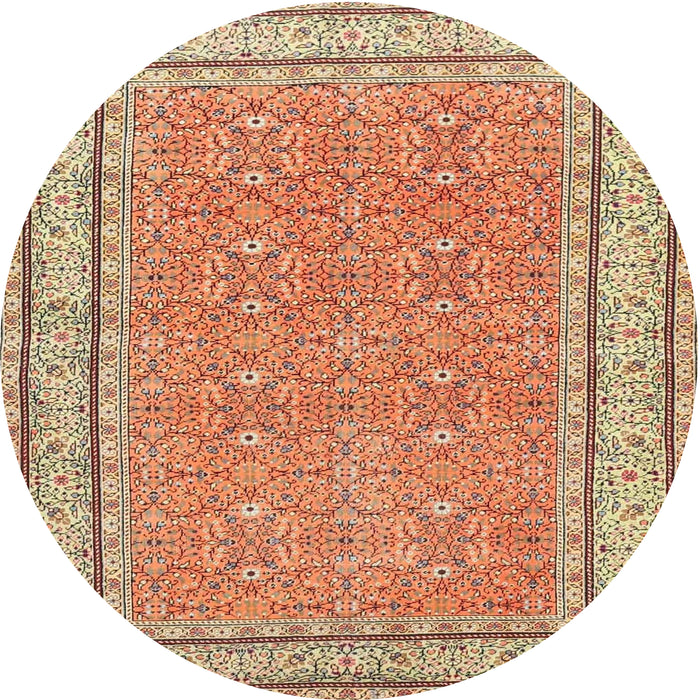 Round Traditional Red Oriental Rug, tr4604