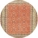 Round Traditional Red Oriental Rug, tr4604