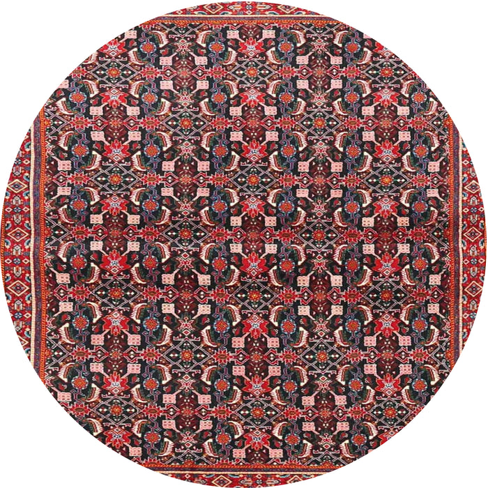 Square Machine Washable Traditional Saffron Red Rug, wshtr4605