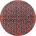 Round Traditional Saffron Red Persian Rug, tr4605