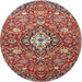 Round Traditional Red Persian Rug, tr4606