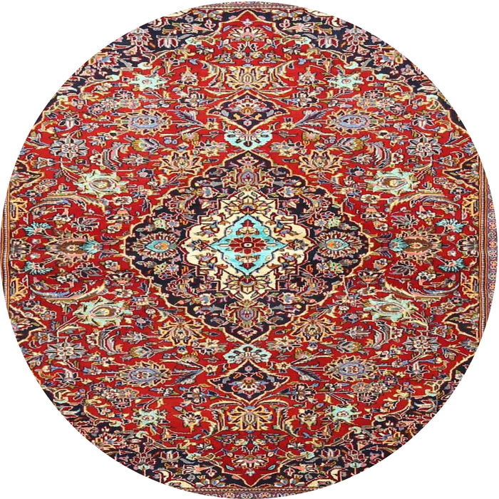 Square Machine Washable Traditional Tomato Red Rug, wshtr4606