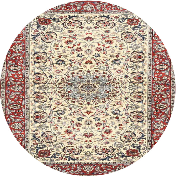 Round Traditional Sienna Brown Persian Rug, tr4607