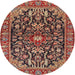 Square Machine Washable Traditional Saffron Red Rug, wshtr4609