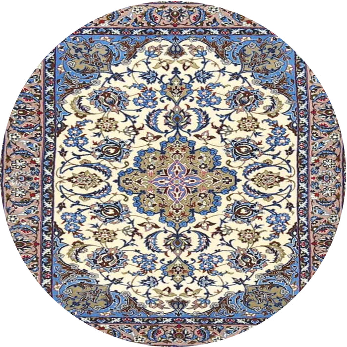 Round Traditional Gray Medallion Rug, tr4612