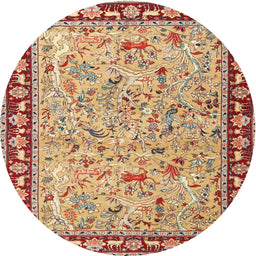 Square Machine Washable Traditional Chestnut Red Rug, wshtr4613