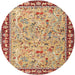 Round Traditional Chestnut Red Animal Rug, tr4613