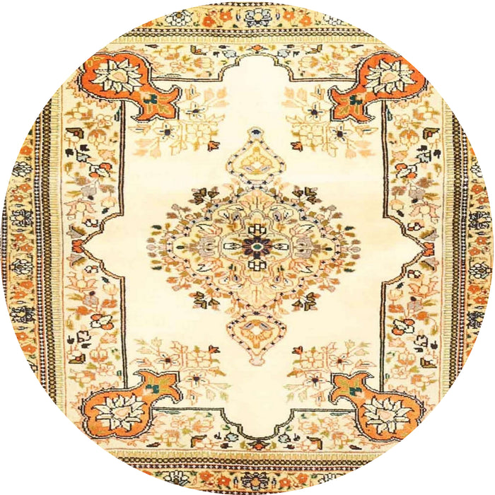 Square Machine Washable Traditional Yellow Rug, wshtr4615