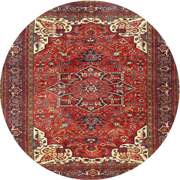 Round Traditional Orange Salmon Pink Persian Rug, tr4618