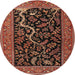 Square Machine Washable Traditional Rust Pink Rug, wshtr4624