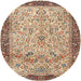 Round Traditional Sienna Brown Persian Rug, tr4626