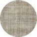 Round Traditional Khaki Green Persian Rug, tr462