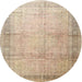 Round Traditional Brown Persian Rug, tr4630