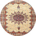 Square Machine Washable Traditional Sienna Brown Rug, wshtr4631