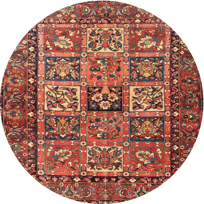 Round Traditional Red Animal Rug, tr4632