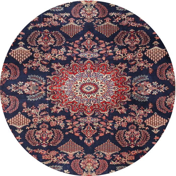 Round Traditional Purple Lily Purple Medallion Rug, tr4633
