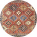 Round Traditional Camel Brown Persian Rug, tr4635