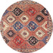 Square Machine Washable Traditional Brown Red Rug, wshtr4637