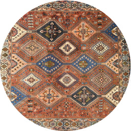 Square Machine Washable Traditional Dark Sienna Brown Rug, wshtr4638