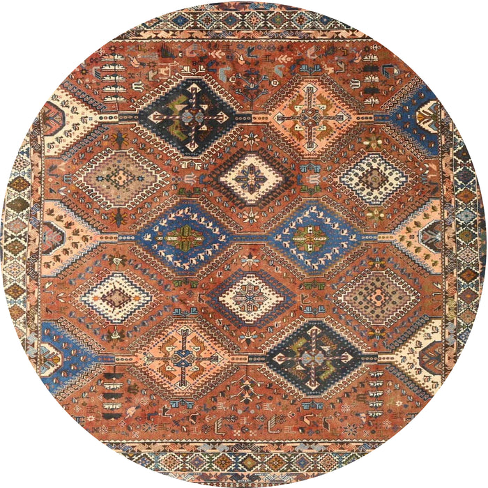 Square Machine Washable Traditional Dark Sienna Brown Rug, wshtr4638