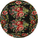 Round Traditional Red Medallion Rug, tr463