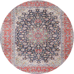 Square Machine Washable Traditional Chestnut Brown Rug, wshtr4640