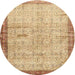 Round Traditional Chocolate Brown Oriental Rug, tr4642