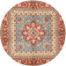 Square Machine Washable Traditional Red Rug, wshtr4649